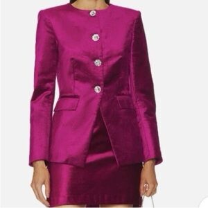 NWT Veronica Beard Women's Fuchsia Cencia Velvet Jacket Size 6